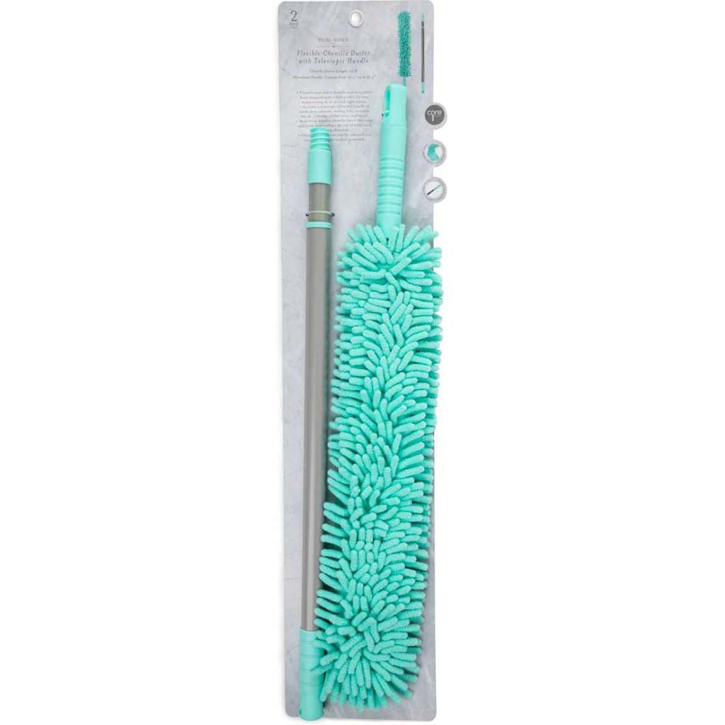 Flexible Chenille Duster With Telescopic Handle - Seafoam