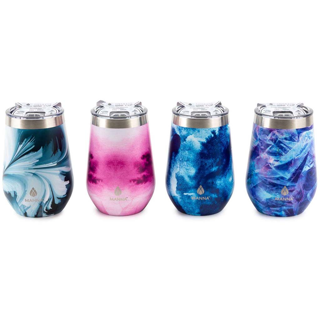Wine Tumblers  Assorted Pop Swirl Mood, 12oz