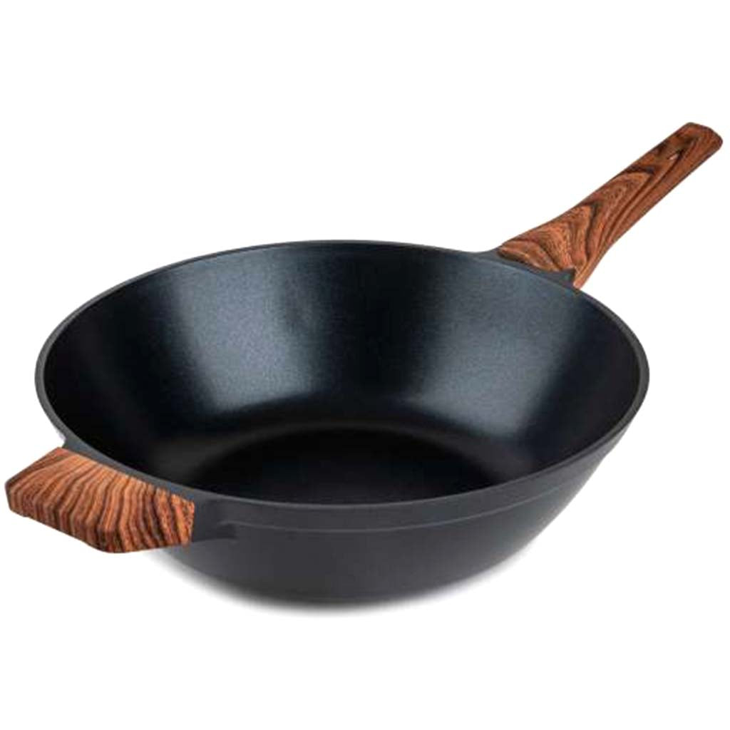 Die Cast Nonstick Wok (No Lid) - Black, 12.5in