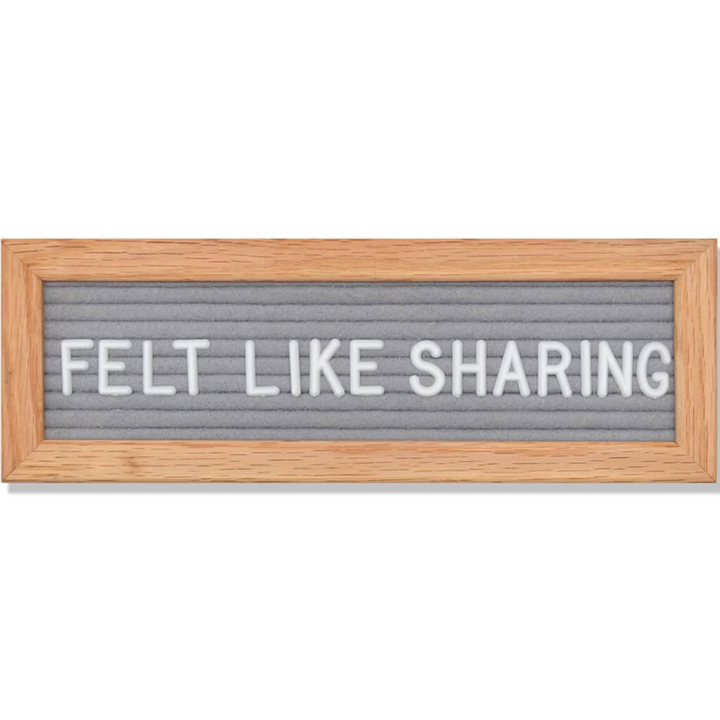 Felt Message Board- Grey 10X3.5