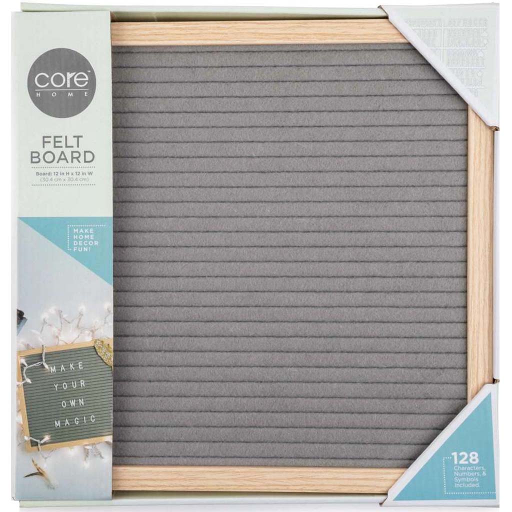 Felt Message Board Grey 12in X 12in