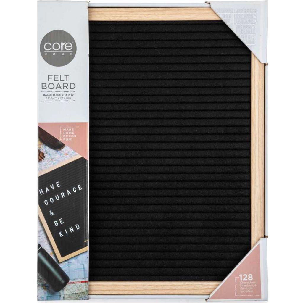 Felt Message Board Black 11in X 14in