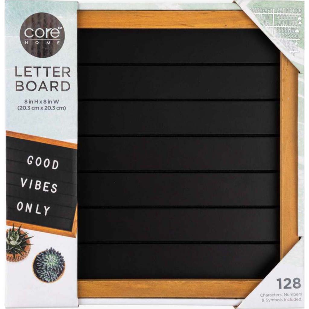 Wood Letter Board Natural And Black 8in X 8in