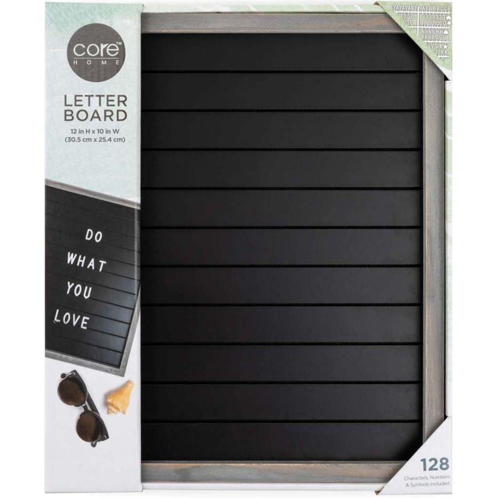 Wood Letter Board Gray And Black 10in X 12in