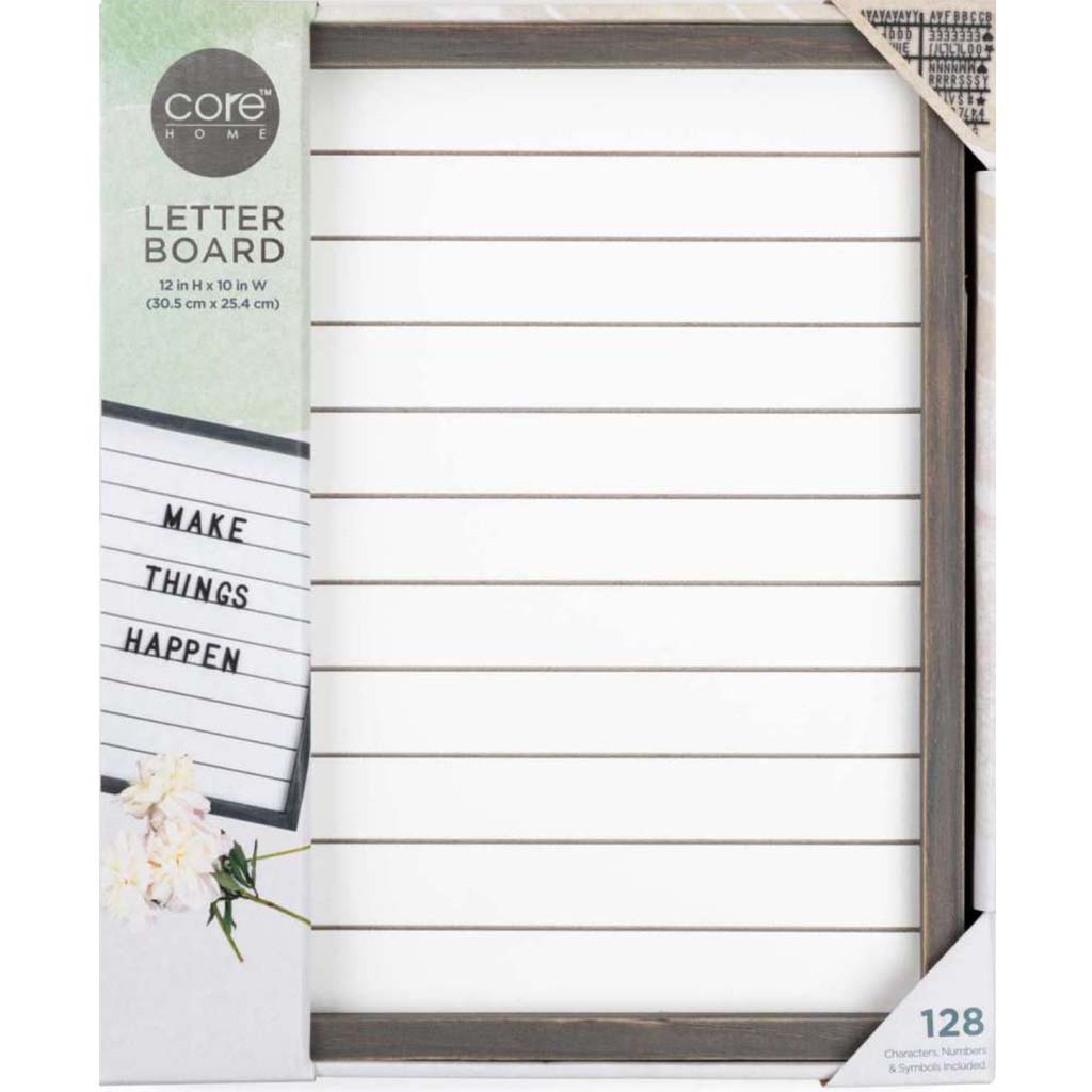 Wood Letter Board Gray White 10in X 12in