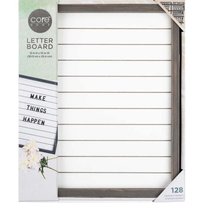Wood Letter Board Gray White 10in X 12in