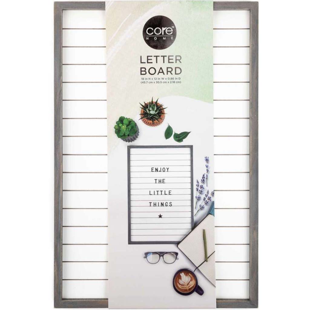 Wood Letter Board Gray White 12in X 18in