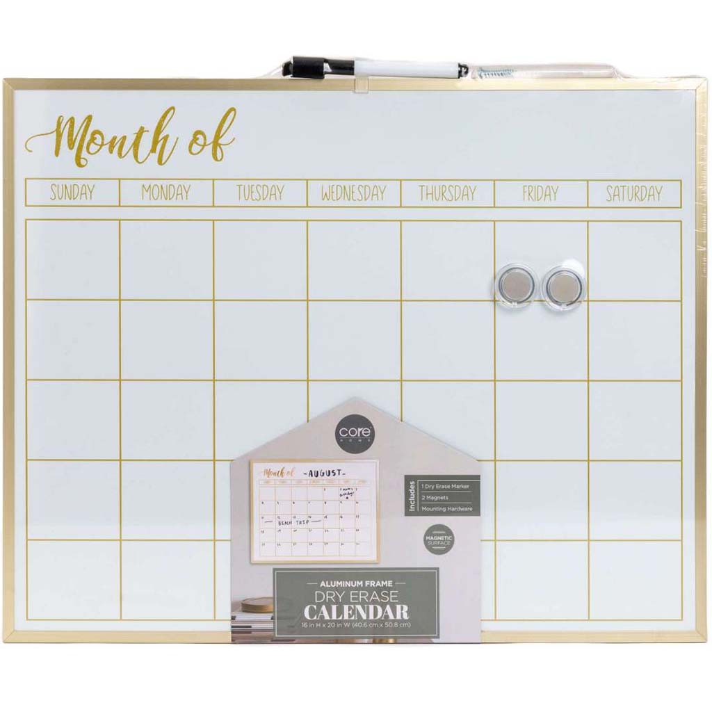 Aluminum Frame Dry Erase-Gold, 16in X 20in