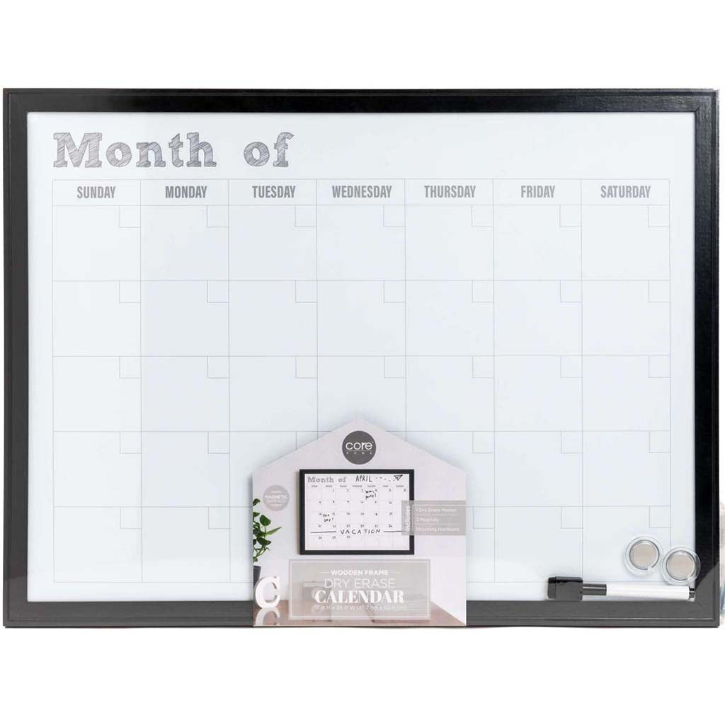 Wooden Frame Magnetic Dry Erase Calander Board 18in X 24in