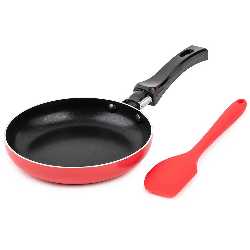 Mini Round Fry Pan With Pointed Spatula 2pcs