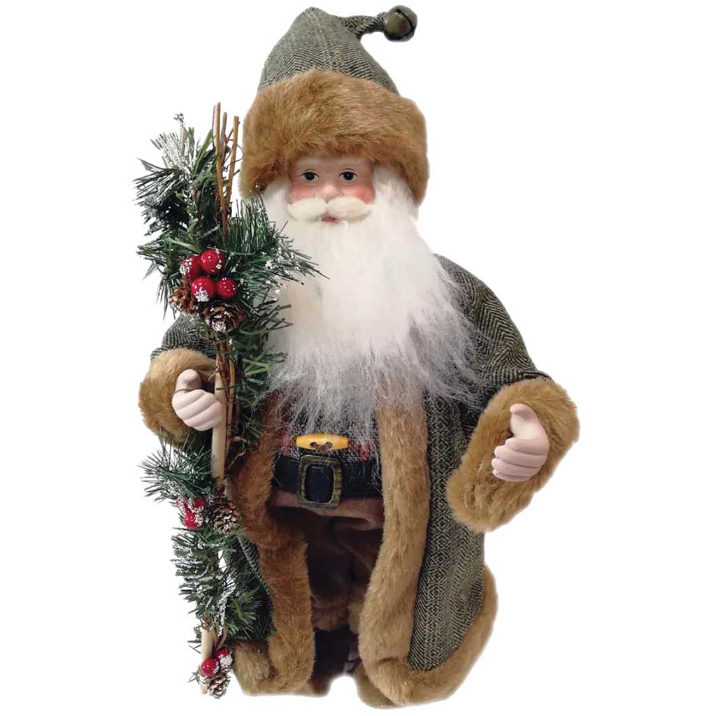 Santas Forest 22426 Forest Santa, 6 in L x 4 in W, Green &amp; Brown