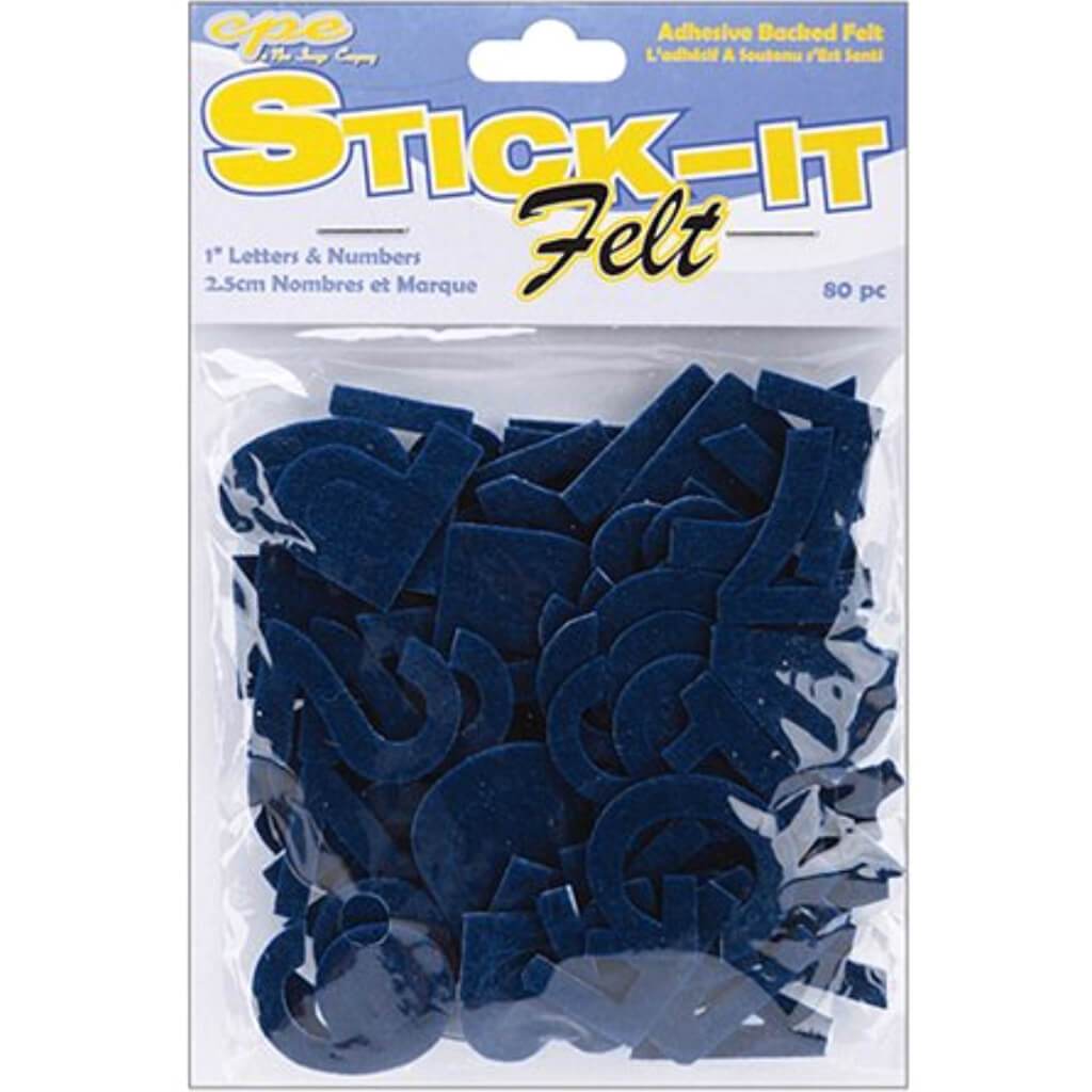 Stick-It Felt Letters 1in Royal Blue