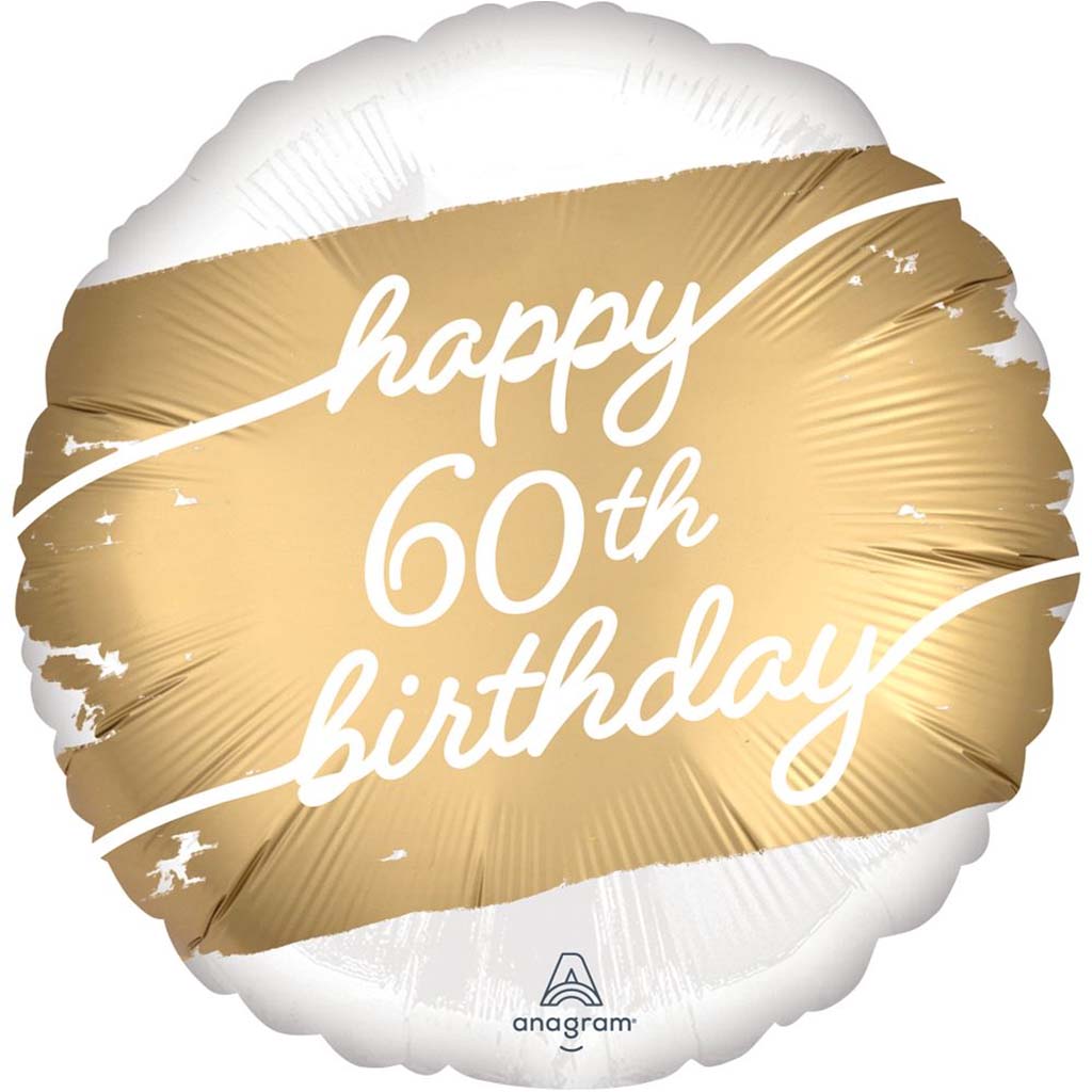 Golden Age 60 Satin Birthday Foil Balloon, 18in