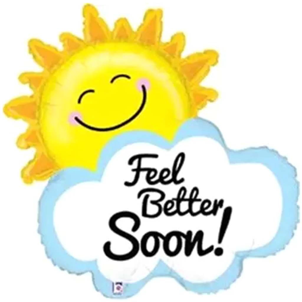 Feel Better Soon Sunshine Shape Foil Balloon, 31in