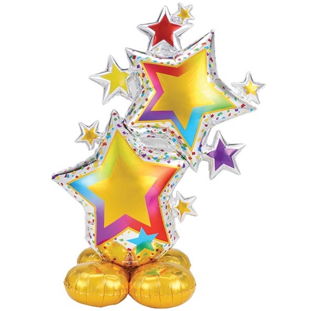 Colorful Star Cluster Airloonz Large Foil Balloon, 59in