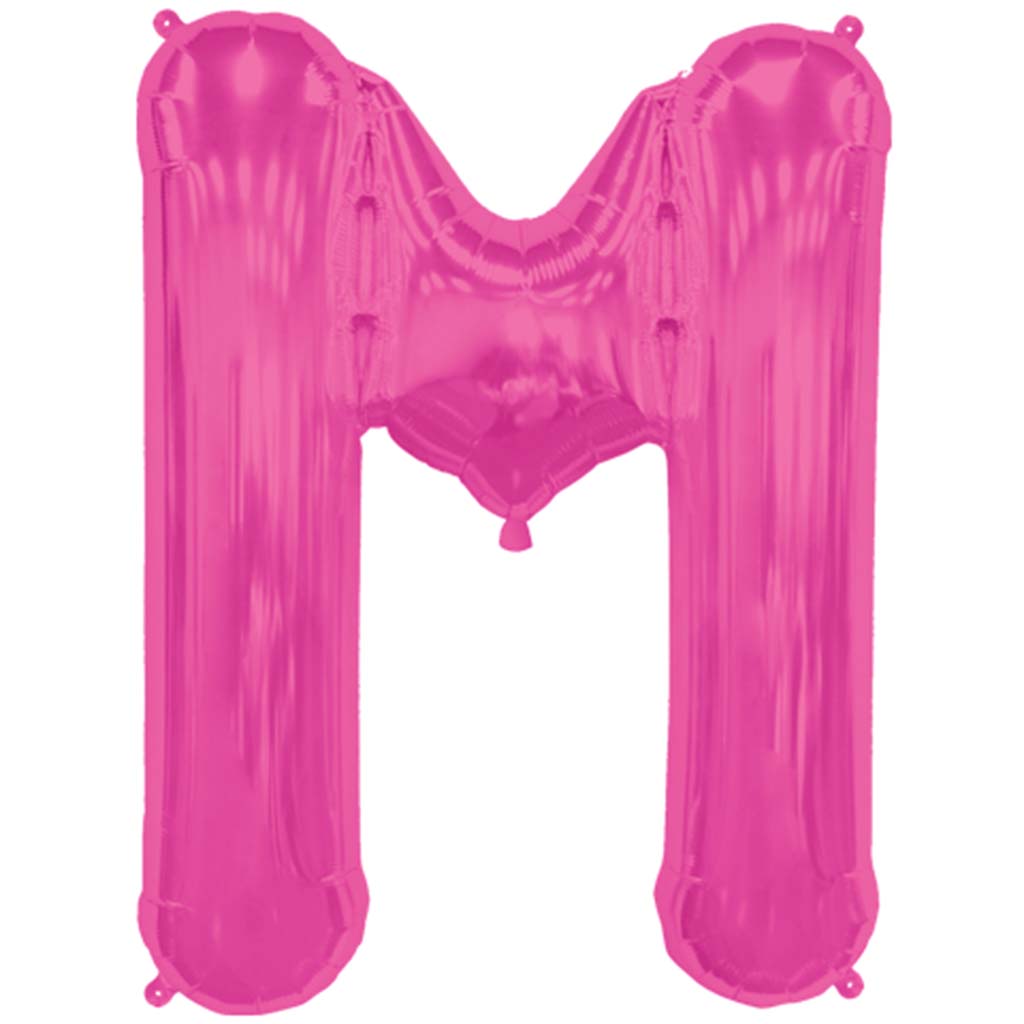 Pink Foil Balloon Letter M, 34in