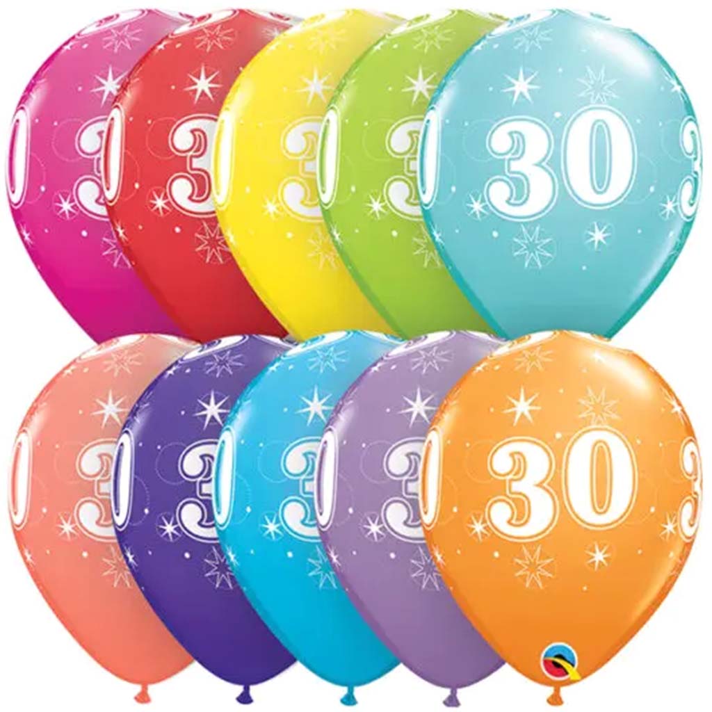 30 Sparkle-A-Round Latex Balloon 6pk, 11in