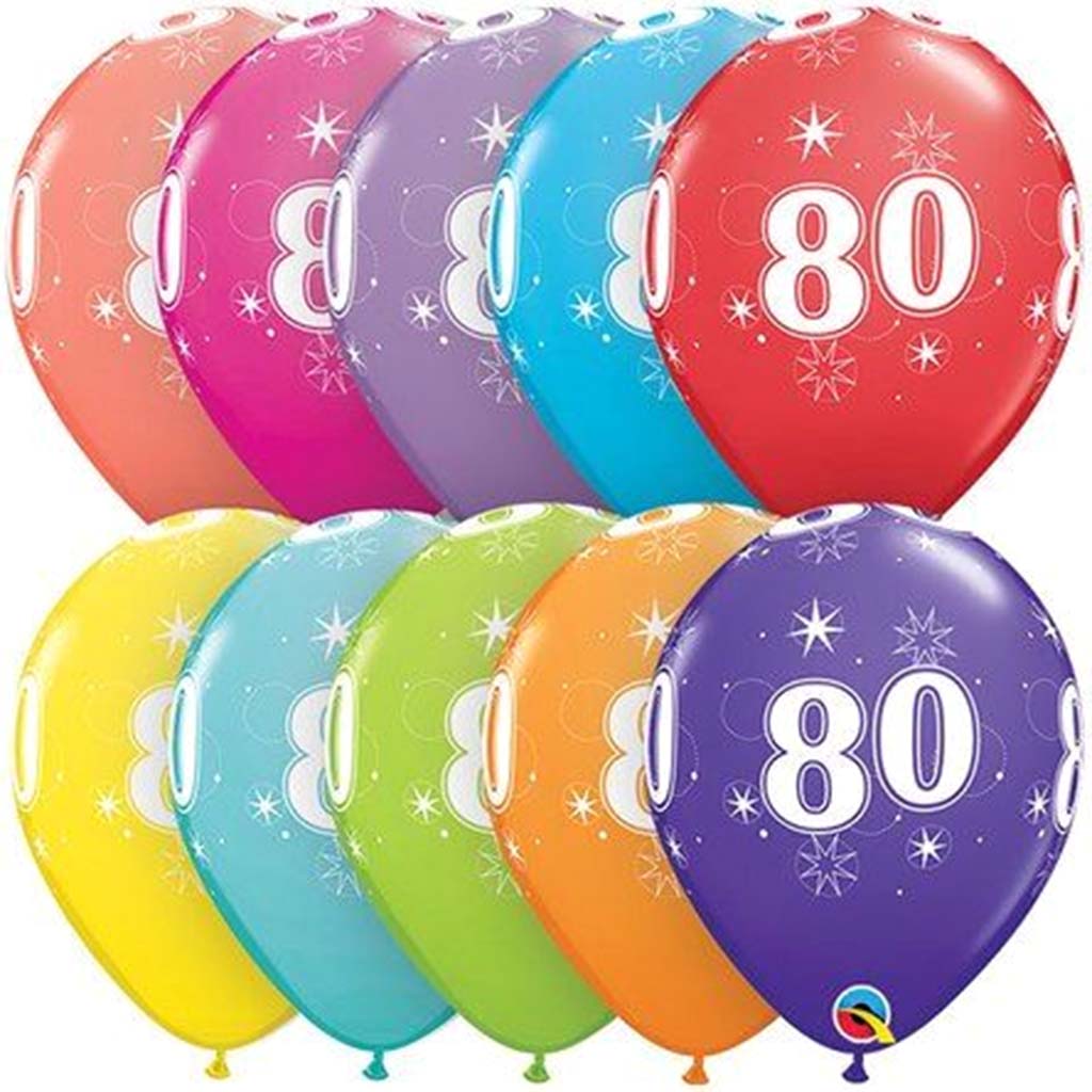 80 Sparkle-A-Round Latex Balloon 6pk, 11in