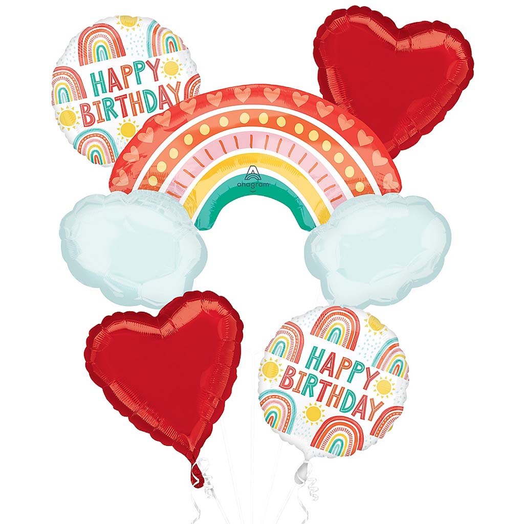 Retro Rainbow Birthday Bouquet Of Balloons