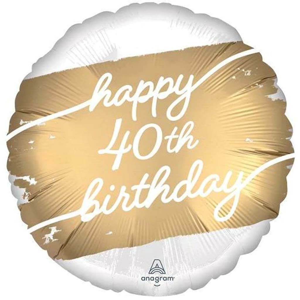 Golden Age 40 Satin Birthday Foil Balloon, 18in