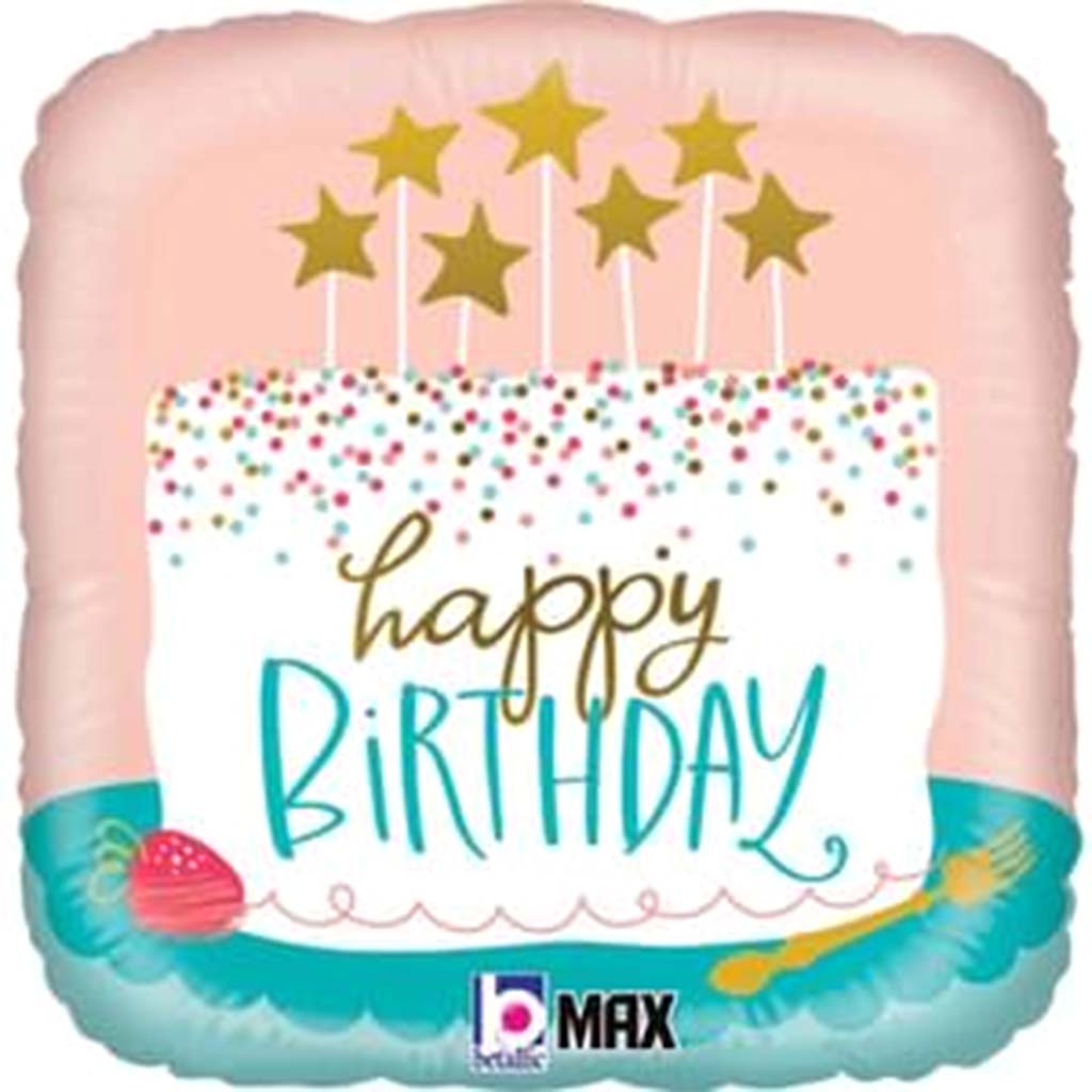 Birthday Confetti Cake Max Float Foil Balloon, 18in