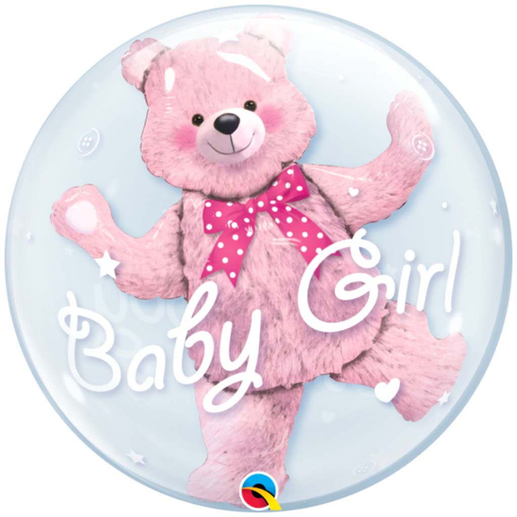 Baby Pink Bear Bubble Balloon, 24in