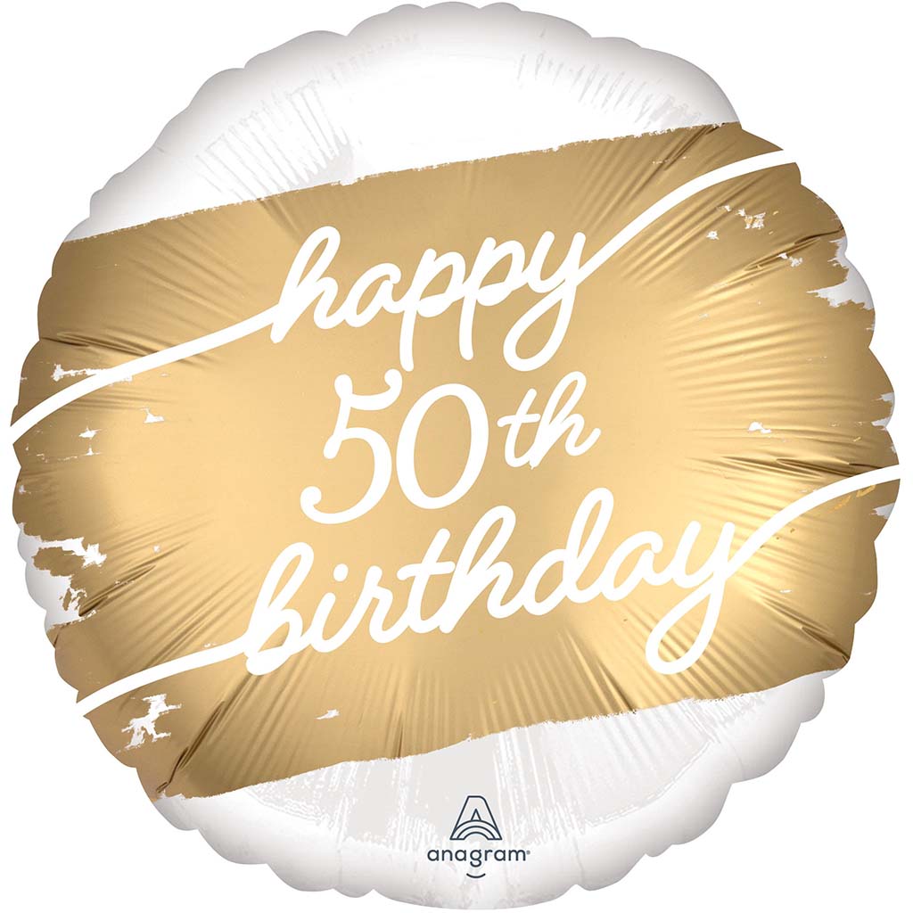 Golden Age 50 Satin Birthday Foil Balloon, 18in