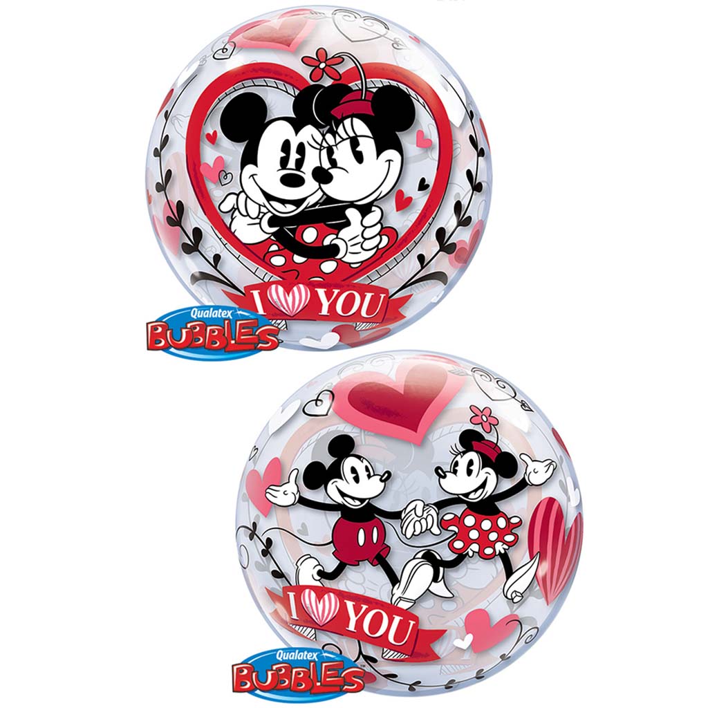Mickey &amp; Minnie I Love You Bubble Balloon, 22in