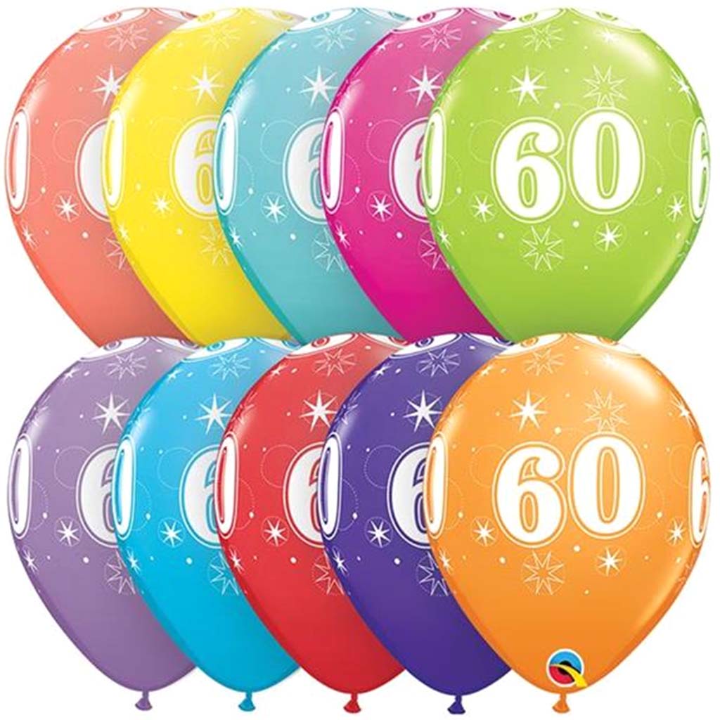 60 Sparkle-A-Round Latex Balloon 6pk, 11in