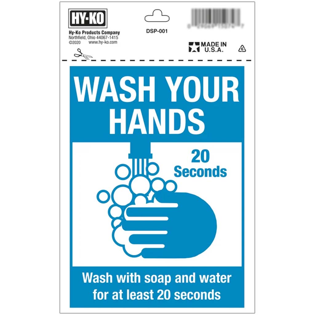 Sign Wash Your Hands 5in x 7in