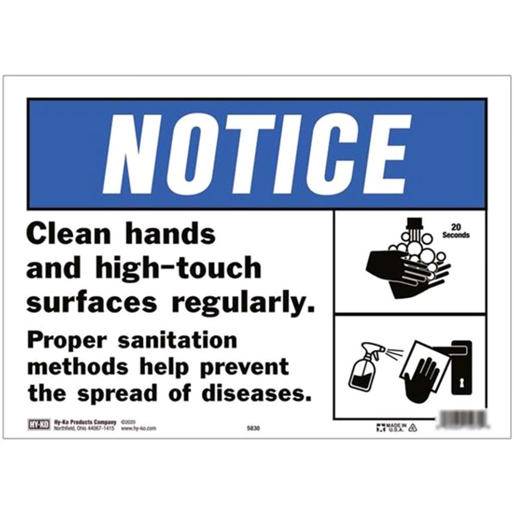 English Health Safety Sign Clean Hands