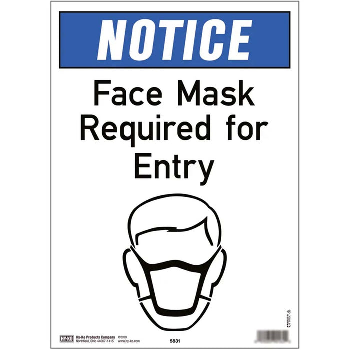 English Health Safety Sign Face Mask Required