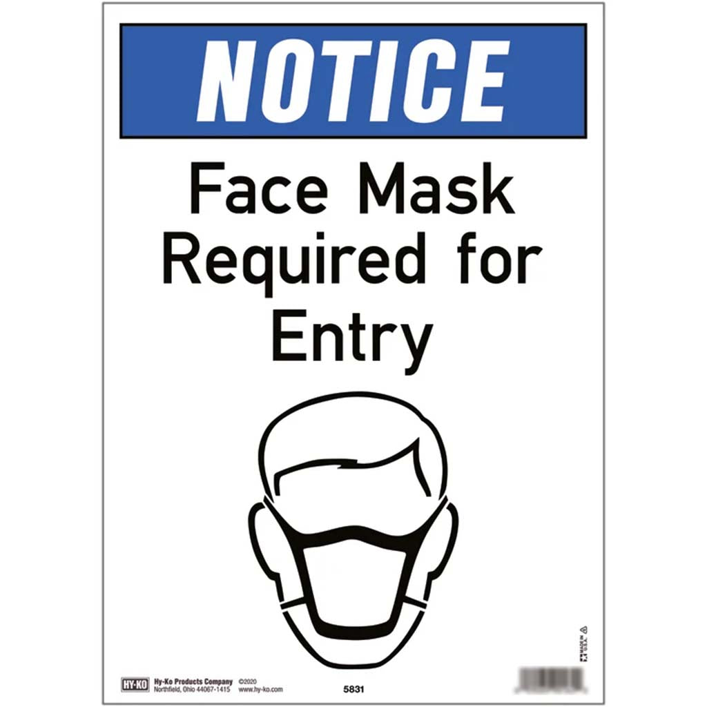 English Health Safety Sign Face Mask Required