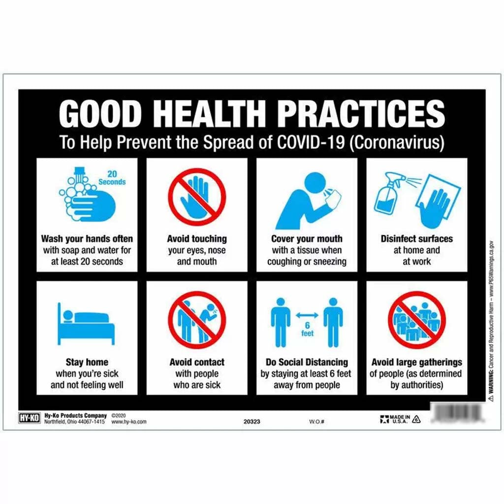 Good Health Practices Sign 10in x 14in