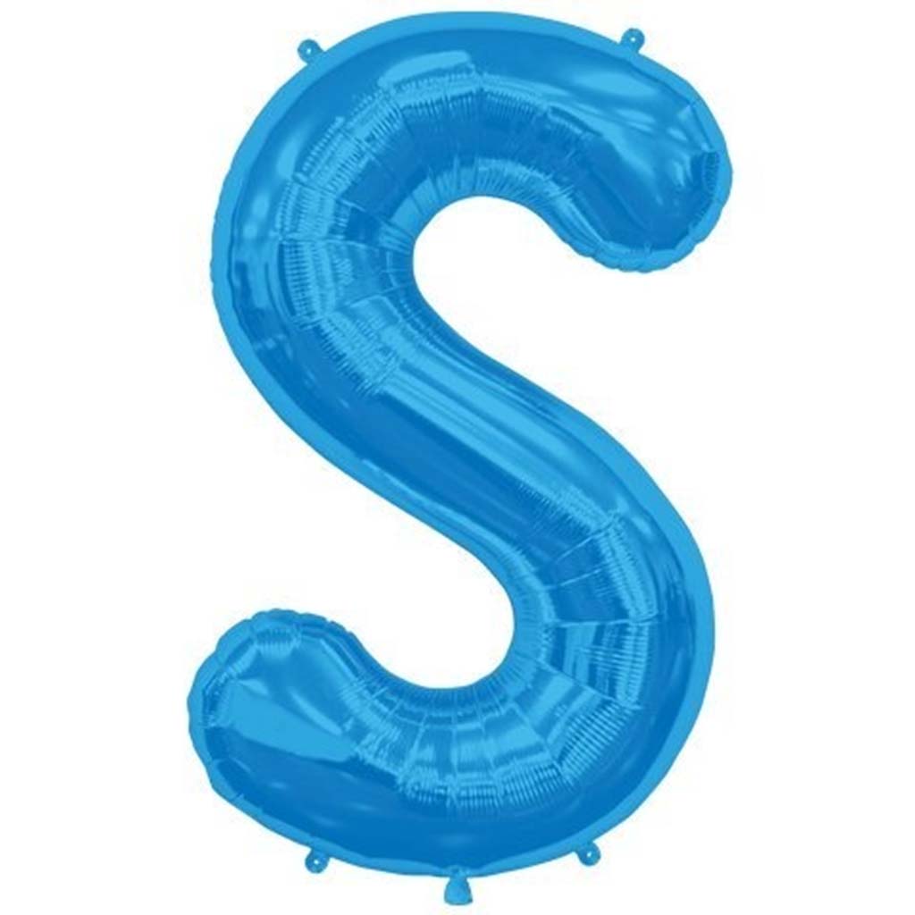 Foil Balloon Letter S 34in, Blue