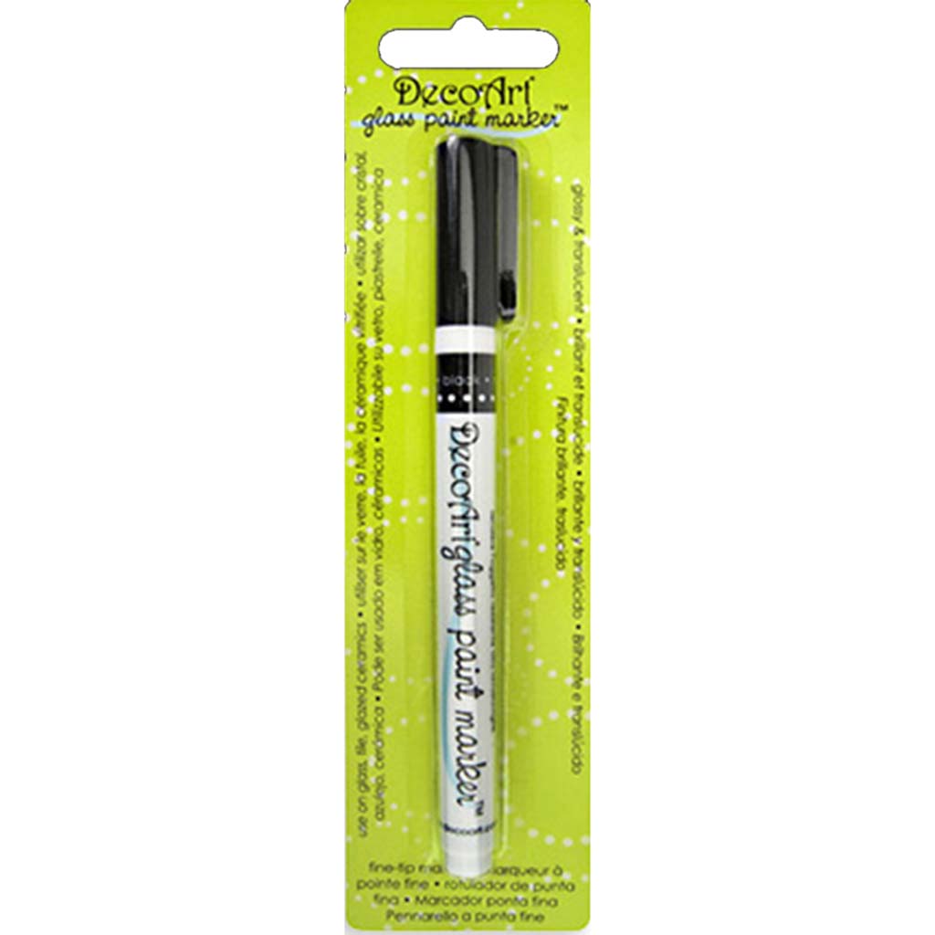 DecoArt Glass Paint Marker 1mm Black Opaque