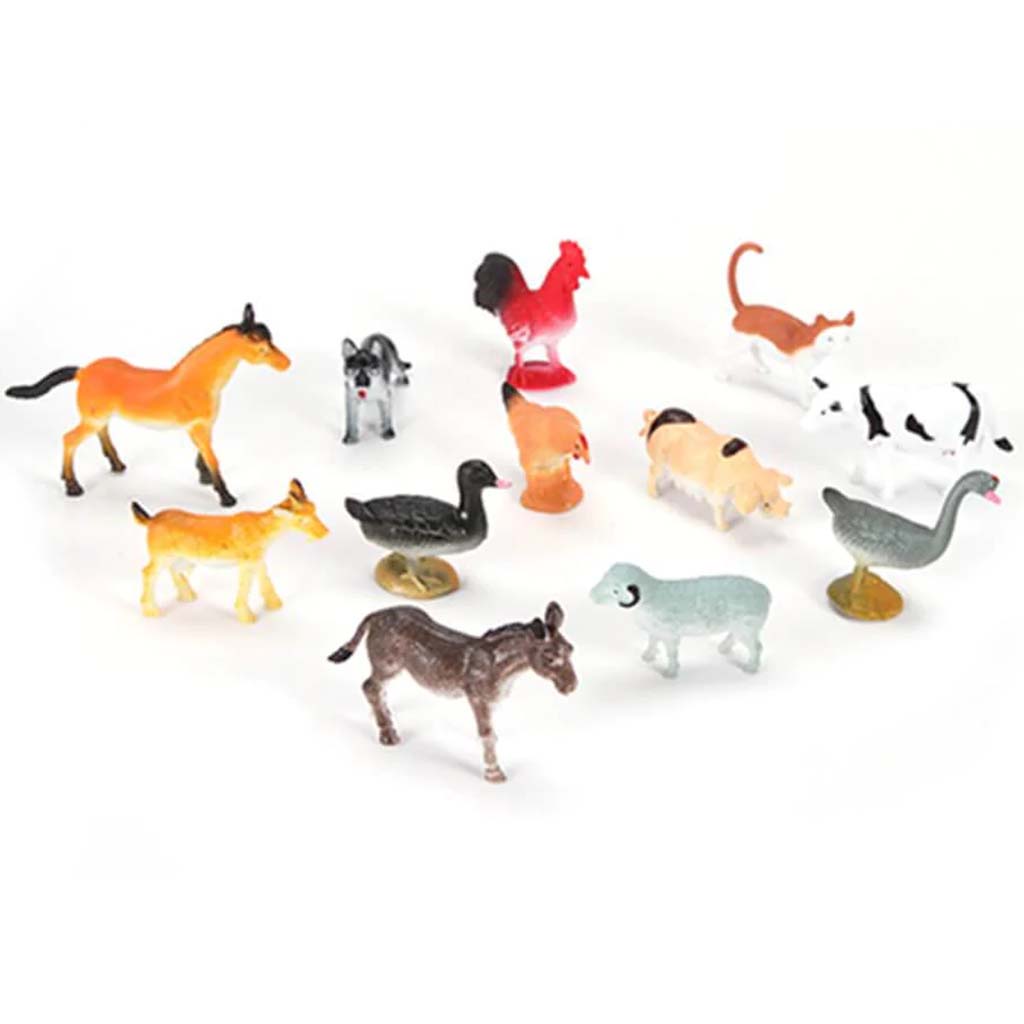 Plastic Farm Animals 2 inches 12 pieces 