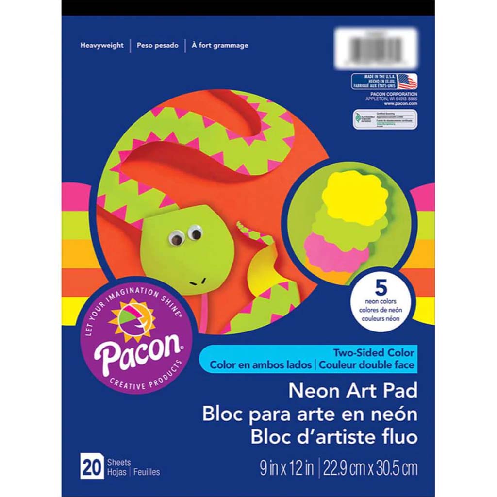 Neon Art Paper Pad 9in x 12in