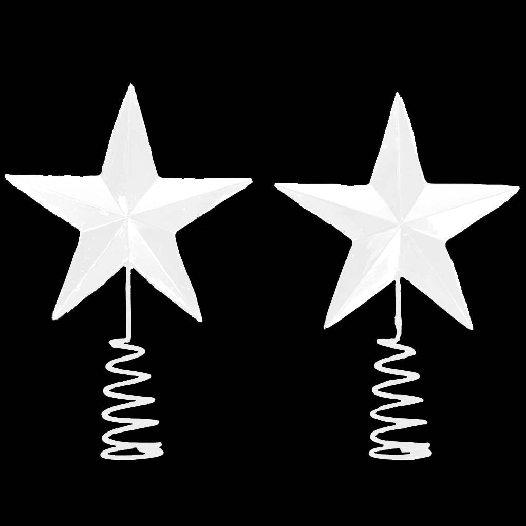 White Mini Star Tree Topper 2pc, 1.5in