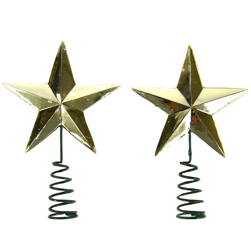 Gold Mini Star Tree Topper 2pc, 1.5in