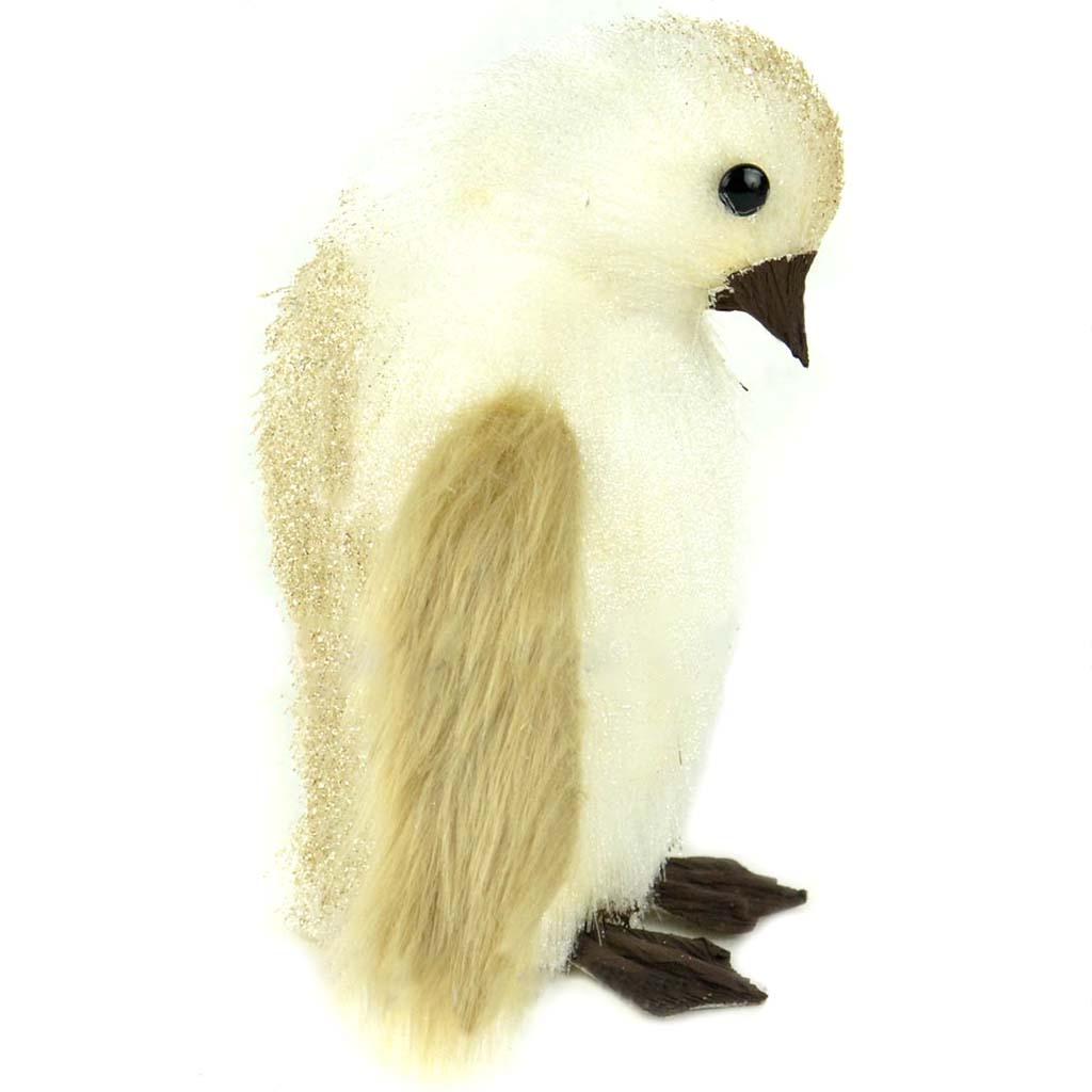 White Tinsel Penguin 6.5in 1pc