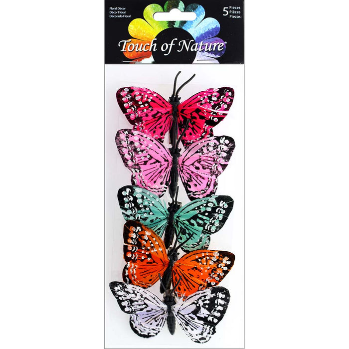 Butterfly Assortment Color on a Clip 5pc 3in