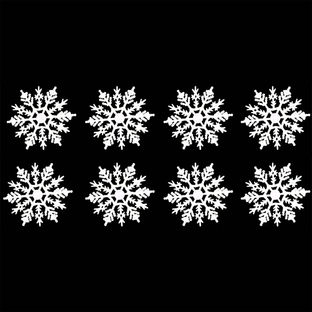 White Pearlized Snowflakes 4in 8pcs