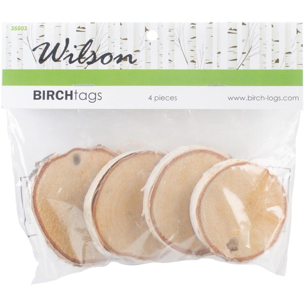 Natural White Birch Tags 4/Pkg 1.75in x 2.75in