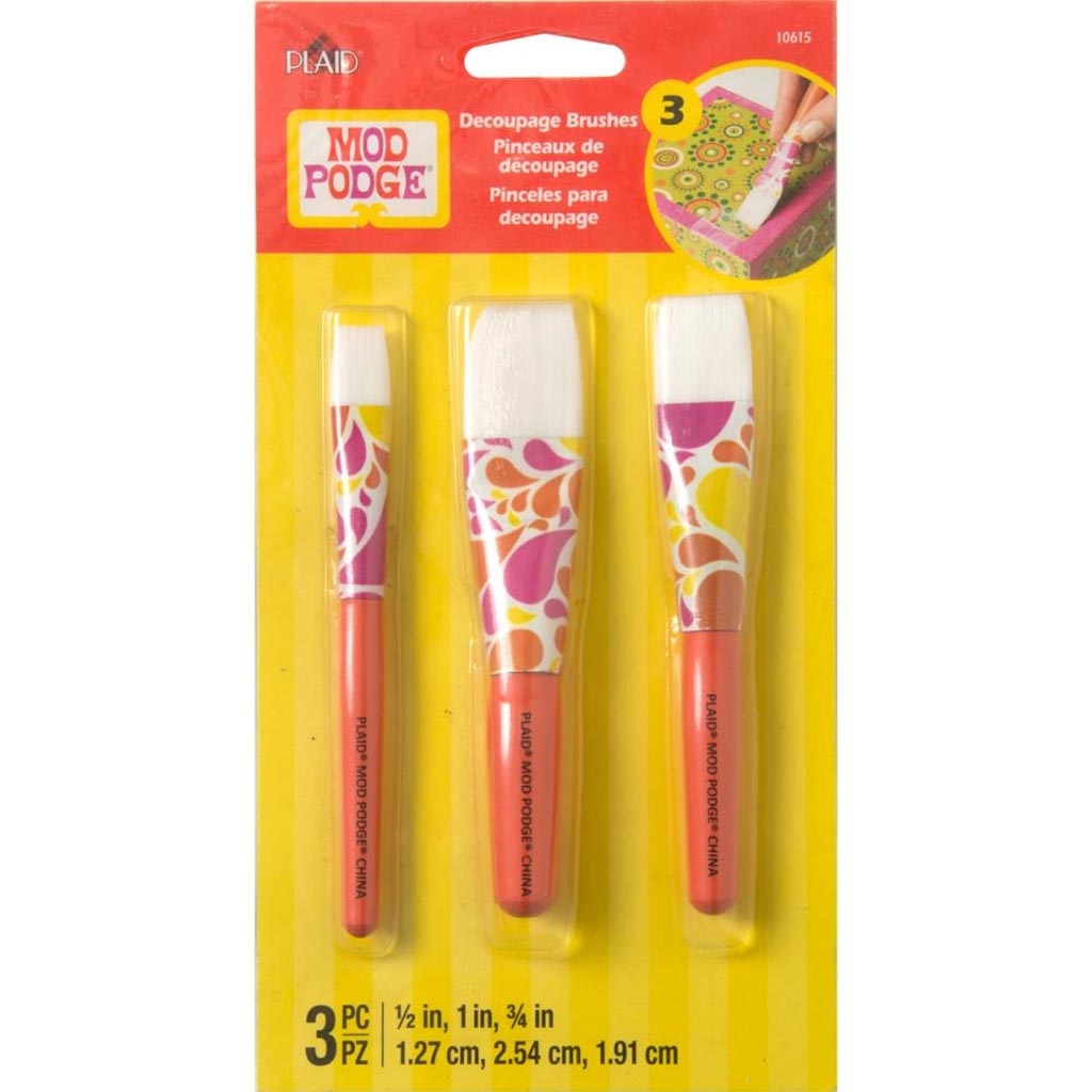 Mod Podge Short Handle Brush Set of 3