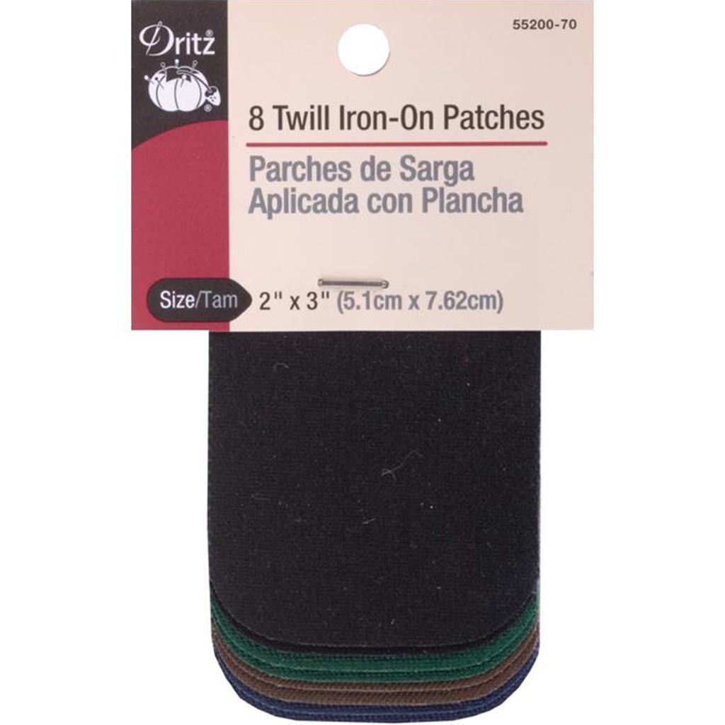 Dritz Iron-On Patches 2in x 3in Dark Twill Assortment