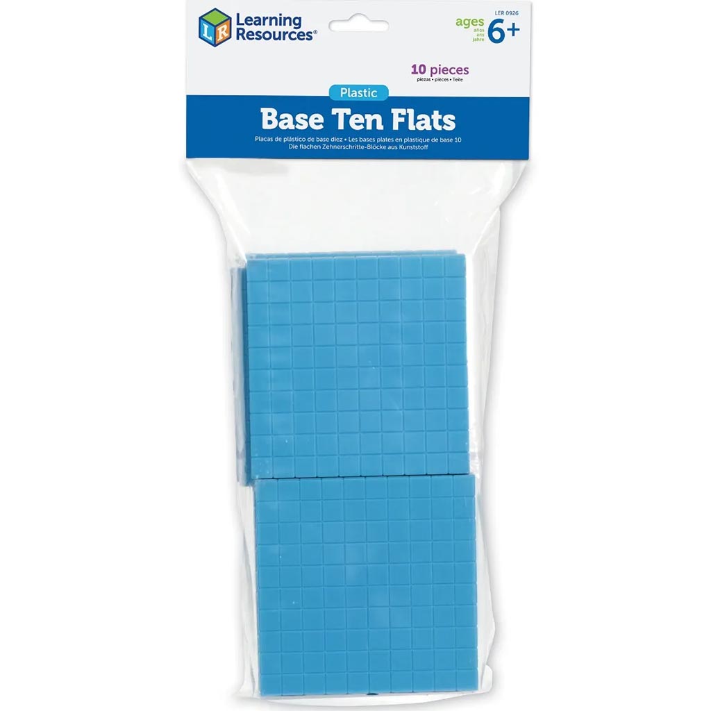 Plastic Base Ten Flats Blue 10Pack