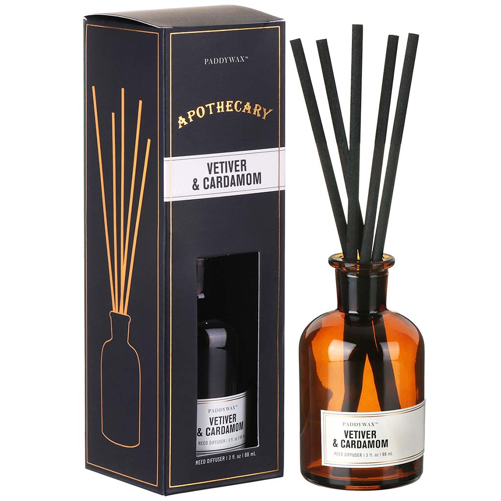 Apothecary Amber Glass Diffuser Vetiver &amp; Cardamom, 3oz