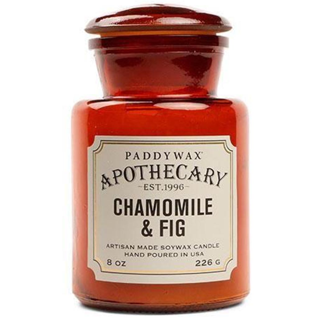 Apothecary Amber Glass Candle Chamomile &amp; Fig 8oz