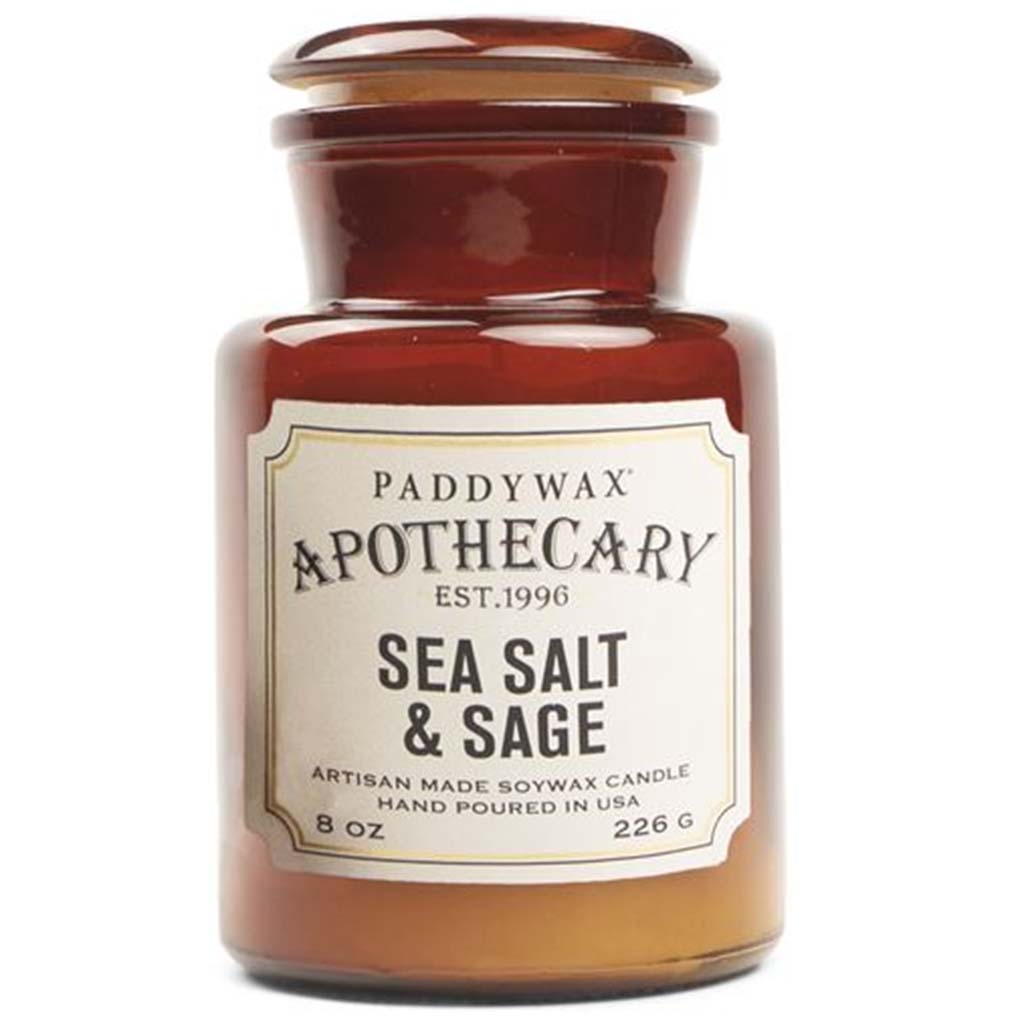 Apothecary Glass Candle Sea Salt &amp; Sage, 8oz